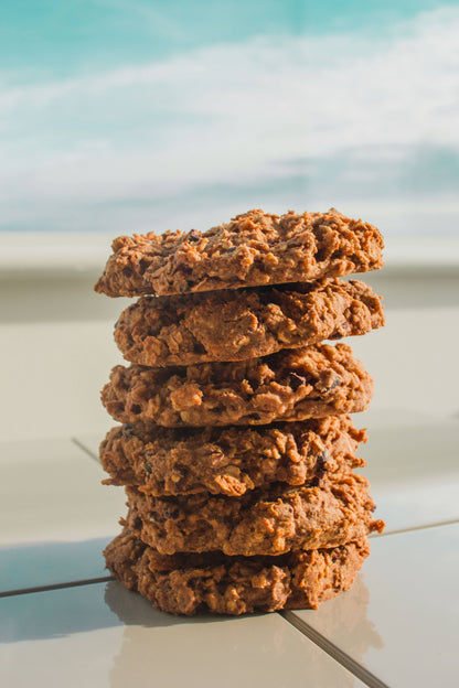 A stack of peanut butter cookies